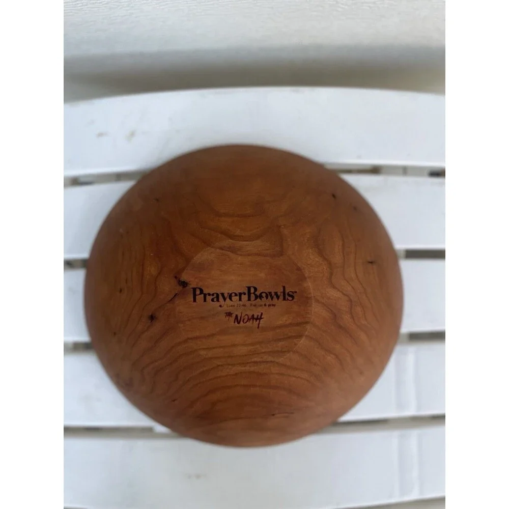 PrayerBowls Noah Large Handcrafted Wooden Prayer Bowl Cherry Wood 9.5
